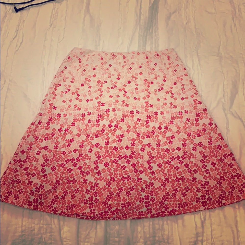 pink floral skirt